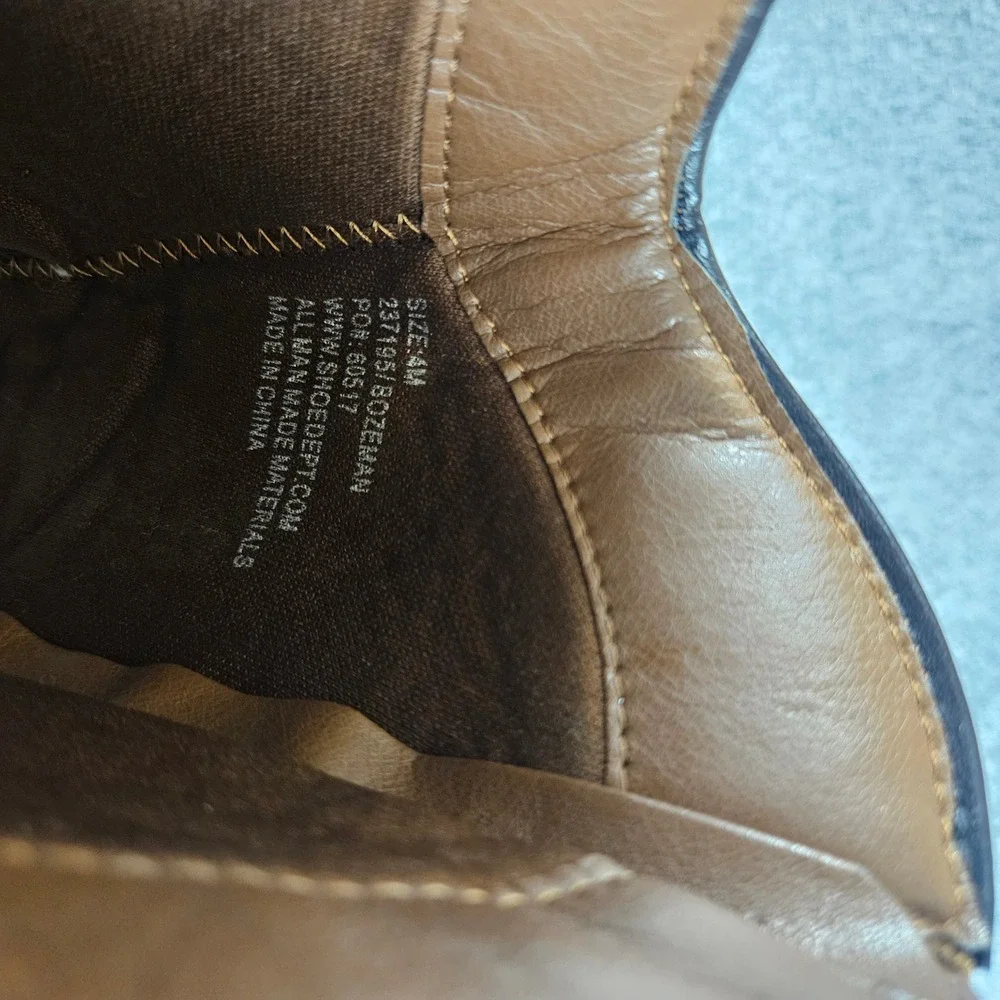Rodeo Roper Bozeman Kids Brown Western Cowboy Boots Size 4M Glitter Chain Detail